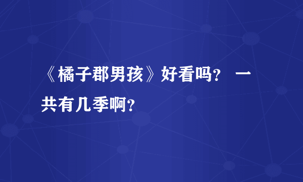 《橘子郡男孩》好看吗？ 一共有几季啊？