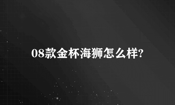 08款金杯海狮怎么样?