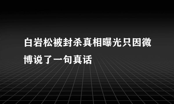 白岩松被封杀真相曝光只因微博说了一句真话