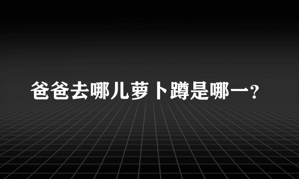 爸爸去哪儿萝卜蹲是哪一？