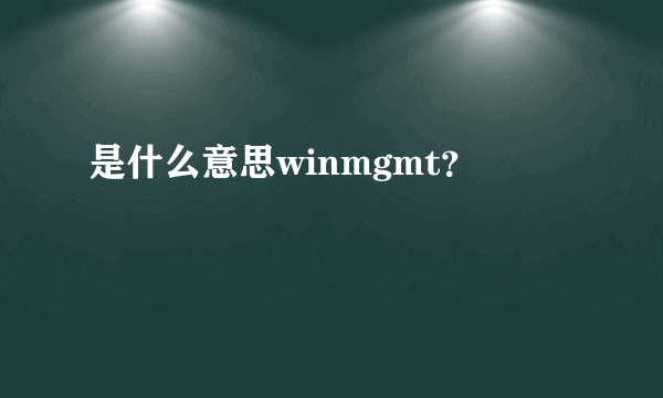 是什么意思winmgmt？