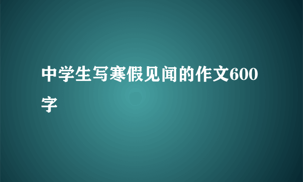 中学生写寒假见闻的作文600字