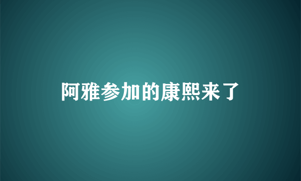 阿雅参加的康熙来了