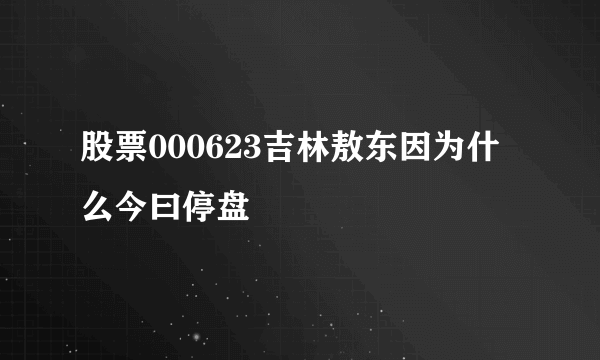 股票000623吉林敖东因为什么今曰停盘