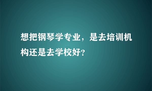 想把钢琴学专业，是去培训机构还是去学校好？