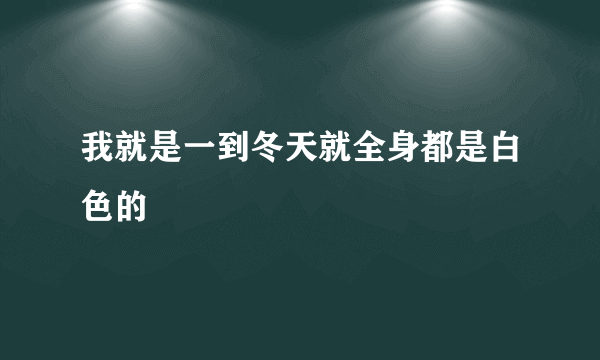 我就是一到冬天就全身都是白色的