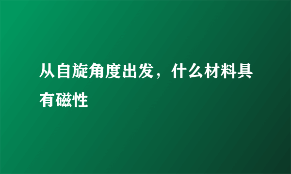 从自旋角度出发，什么材料具有磁性