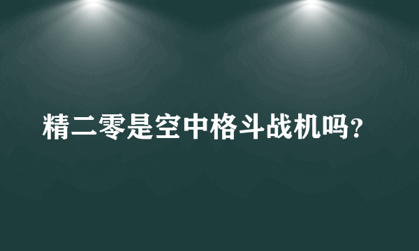 精二零是空中格斗战机吗？