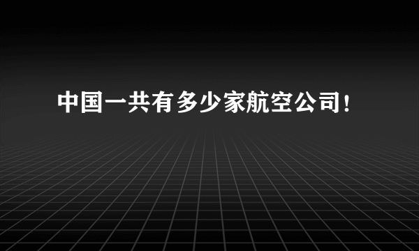 中国一共有多少家航空公司！