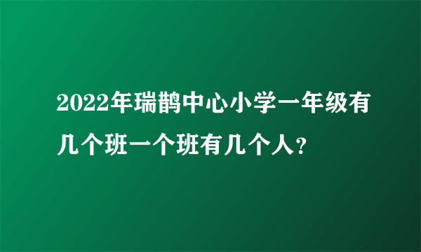 2022年瑞鹊中心小学一年级有几个班一个班有几个人？