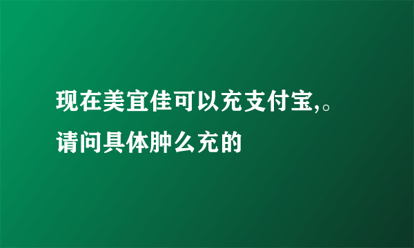 现在美宜佳可以充支付宝,。请问具体肿么充的