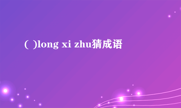 ( )long xi zhu猜成语