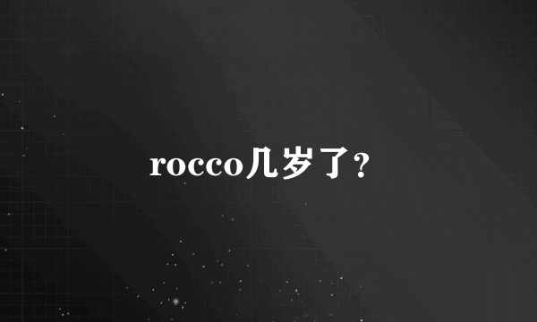 rocco几岁了？