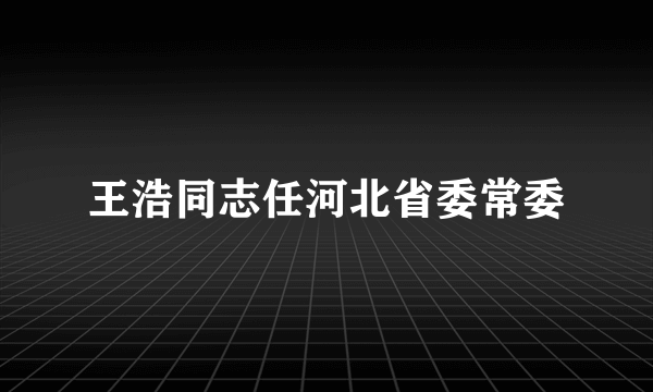 王浩同志任河北省委常委