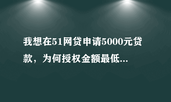 我想在51网贷申请5000元贷款，为何授权金额最低是200000万？