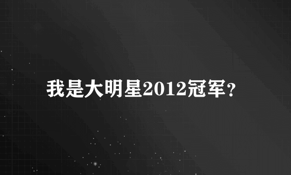 我是大明星2012冠军？