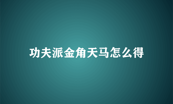 功夫派金角天马怎么得