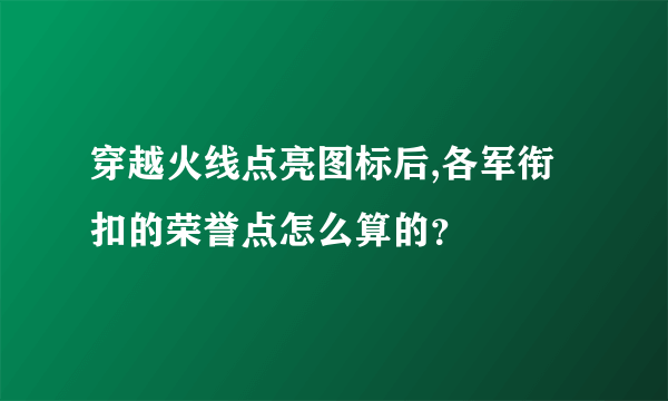 穿越火线点亮图标后,各军衔扣的荣誉点怎么算的？