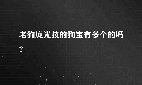 老狗庞光技的狗宝有多个的吗？