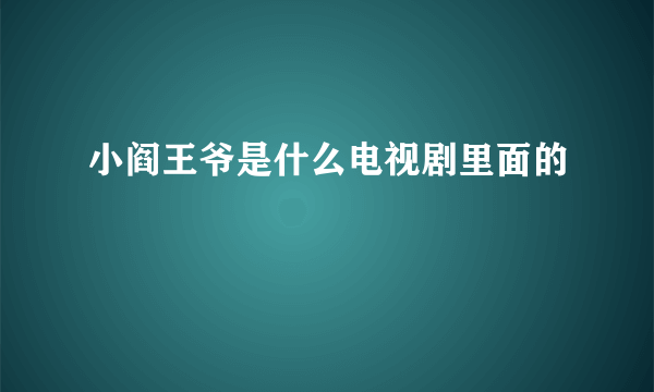 小阎王爷是什么电视剧里面的