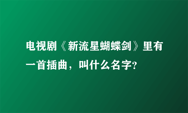 电视剧《新流星蝴蝶剑》里有一首插曲，叫什么名字？