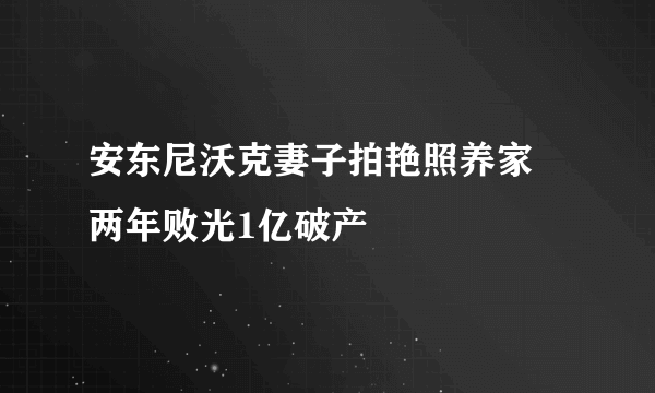 安东尼沃克妻子拍艳照养家 两年败光1亿破产