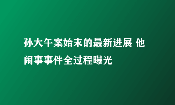 孙大午案始末的最新进展 他闹事事件全过程曝光