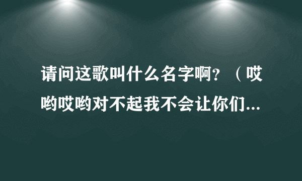 请问这歌叫什么名字啊？（哎哟哎哟对不起我不会让你们在一起）