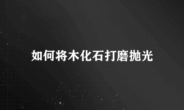 如何将木化石打磨抛光