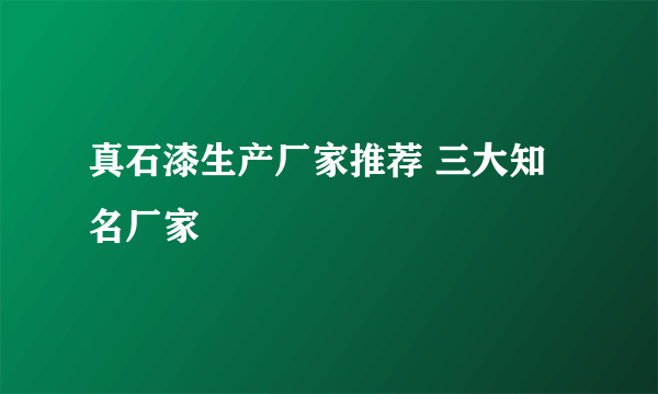 真石漆生产厂家推荐 三大知名厂家