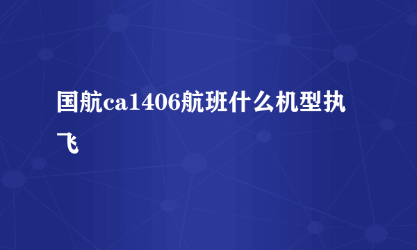 国航ca1406航班什么机型执飞