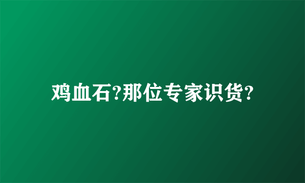 鸡血石?那位专家识货?