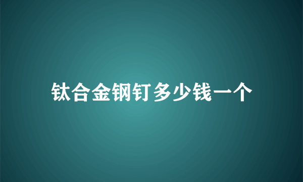 钛合金钢钉多少钱一个