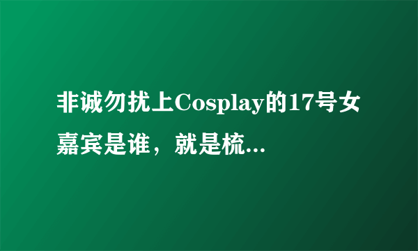 非诚勿扰上Cosplay的17号女嘉宾是谁，就是梳两条很膨大的辫子，乐嘉还问是真头发还是假头发的那个。