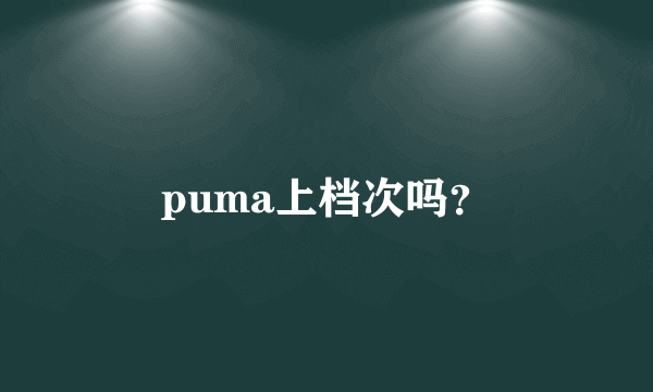 puma上档次吗？