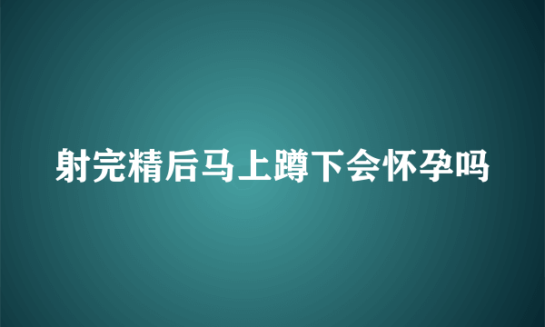 射完精后马上蹲下会怀孕吗