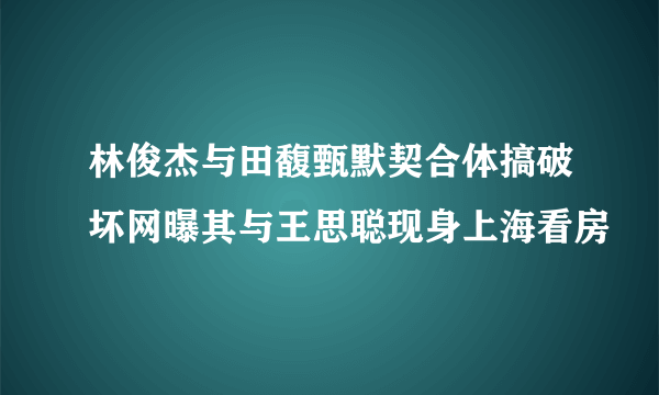 林俊杰与田馥甄默契合体搞破坏网曝其与王思聪现身上海看房