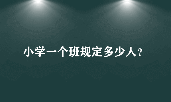 小学一个班规定多少人？