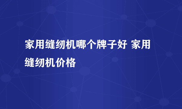 家用缝纫机哪个牌子好 家用缝纫机价格