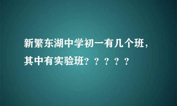 新繁东湖中学初一有几个班，其中有实验班？？？？？