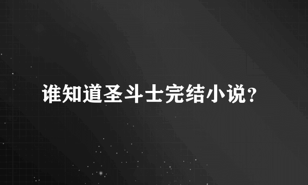 谁知道圣斗士完结小说？