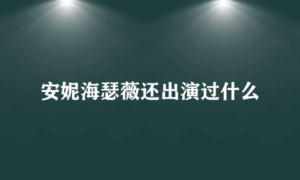 安妮海瑟薇还出演过什么