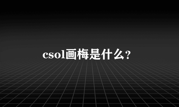 csol画梅是什么？