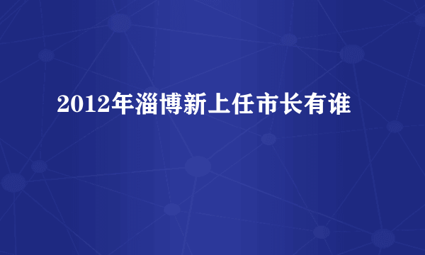 2012年淄博新上任市长有谁