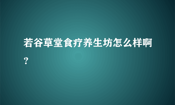 若谷草堂食疗养生坊怎么样啊？