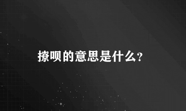 撩呗的意思是什么？