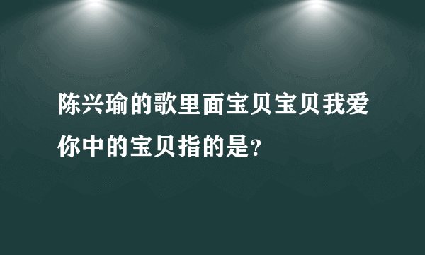 陈兴瑜的歌里面宝贝宝贝我爱你中的宝贝指的是？