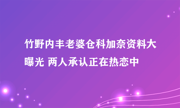 竹野内丰老婆仓科加奈资料大曝光 两人承认正在热恋中