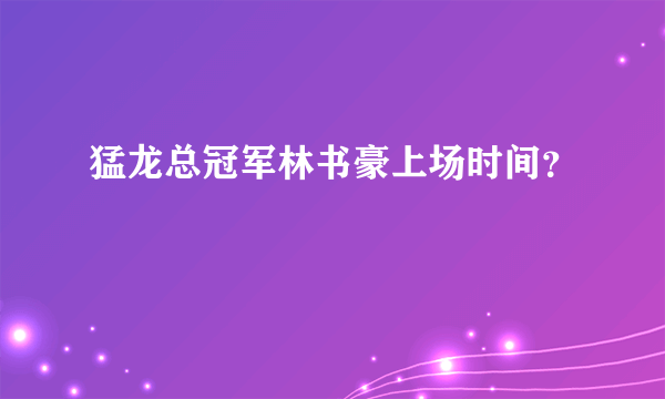 猛龙总冠军林书豪上场时间？