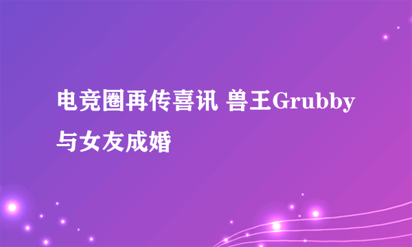 电竞圈再传喜讯 兽王Grubby与女友成婚